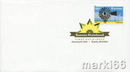 USA - 2011 - Kansas Statehood - FDC (first-day Cover) With Digital Colour Cancel - Brieven En Documenten