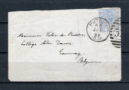 Yvert N° 57 Op Briefstukje Van Putney Naar Tournay (Belgium) 06/07/1882 (GA6704) - Ohne Zuordnung