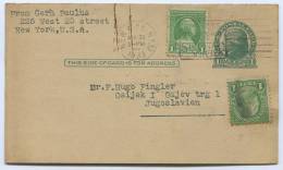 United States - NEW YORK, 1933. Postal Stationery To Yugoslavia - Otros & Sin Clasificación