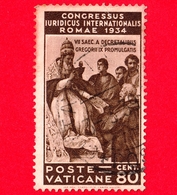 VATICANO - Usato - 1935 - Congresso Giuridico Internazionale - 80 C. - Papa Gregorio IX - Gebraucht
