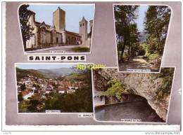 SAINT PONS  -  4 Vues  : La Cathédrale, Route De La Salvetat, Vue Générale, La Source Du Jaur - N°   9C - Saint-Pons-de-Thomières