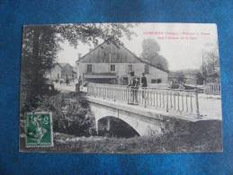 CP...CORCIEUX..PONT SUR LE NEUNE DANS L AVENUE DE LA GARE..UN PEUSOUPLE..1913 - Corcieux