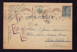 ENTIERS POSTAUX,POSTCARD,VERY RARE METERMARK COMMUNIST PROPAGAND,CENSORED,1942,ROMANIA - Brieven En Documenten