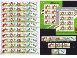 Fußball-WM Italien 1990 Sowjetunion 6088/2,ZD,Bogen+ 6088/9 8-KB ** 47€ Spiel Football Bloc Soccer Sheetlet USSR CCCP SU - Full Sheets