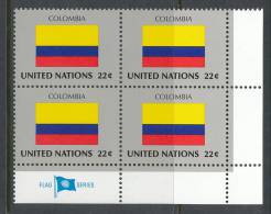 UN New York 1986 Michel 514, Block Of 4, Lable Corner Block, MNH** - Blocks & Sheetlets