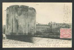 FRANCE  HAM  VUE DU CHATEAU SUR LE CANAL   , OLD POSTCARD USED 1903 - Ham