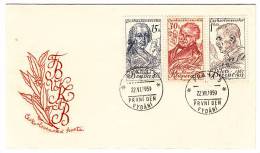 CZECHOSLOVAKIA - Year 1959, Deserving People In The Culture, Commemorative Seal. FDC - Lettres & Documents