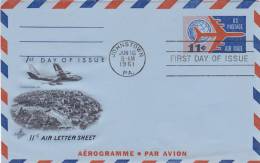 Air Lettre Sheet - Aéerogramme.Par Avion - First Day Of Issue - 16 Jun 1961 - 1961-1970