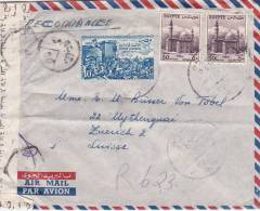 Egypt 1957 Censored Cover Sent To Switzerland - Gebruikt