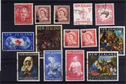 New Zealand - 1957/63 - 14 Different Stamps - Used - Oblitérés