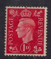 GB 1937 - 47 KGV1 1d SCARLET UNUSED NO GUM STAMP SG 463.( F575 ) - Unused Stamps