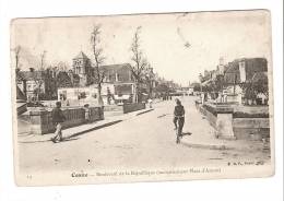 CPA : 58 Nièvre : Cosne : Boulevard De La République ( Anciennement Place D' Armes) ! église, Pont , Animation - Cosne Cours Sur Loire