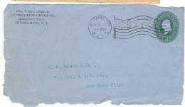 L-US-77 - ETATS-UNIS Entier Postal Devant De Lettre De 1899 Obl. Drapeau De Binghampton - ...-1900