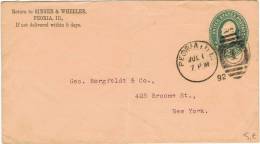 L-US-83 - ETATS-UNIS Entier Postal Enveloppe De PEORIA 1892 - ...-1900