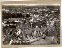 56   GOURIN  VUE  AERIENNE   L  EGLISE  ET  RUE   JACQUES  RODALLEC - Gourin