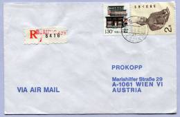 Air Mail Letter Registered BEIJING To VIENNA WIEN (140) - Cartas & Documentos