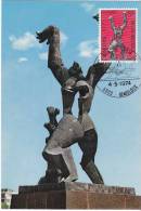 CARTE  MAXIMUM BELGIQUE  N°Yvert 1707 (Sculpture De ZADKINE) Obl Sp Ill  1er Jour 1974 - 1951-1960