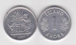 Islandia 1 Corona 1.980 Aluminio KM#23 SC/UNC     T-DL-10.328 - Iceland