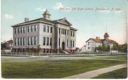 Jamestown ND North Dakota, New & Old High School Buildings, C1900s Vintage Postcard - Jamestown