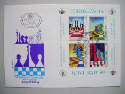 Jugoslawien 2447/50 Block 39 FDC, Blockausgabe: Schach-Olympiade, Novi Sad - FDC