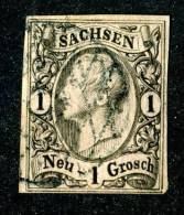 GS-292)  SACHSEN  1855  Mi.#9 I / Sc.#10  Used - Saxony