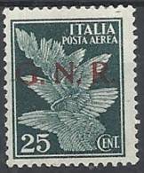 1944 RSI GNR BRESCIA II TIRATURA POSTA AEREA 25 CENT MNH ** - RSI133-3 - Luchtpost