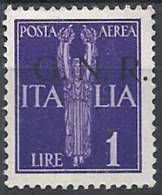 1944 RSI GNR BRESCIA I TIRATURA POSTA AEREA 1 LIRA MNH ** VARIETà - RSI136-2 - Luchtpost