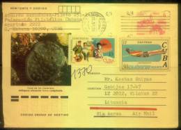 CUBA B2 Cuba 011 Cover Stamped Stationery Marine Fauna Plane Militaria - Storia Postale