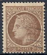 1945-47 FRANCIA USATO CERERE CON ALLORO 2,50 F - FR568-3 - 1945-47 Ceres Of Mazelin