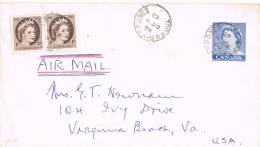 0023. Carta Aerea TOP&N.BAY R.P.O. (Canada) 1962. Railways - Lettres & Documents