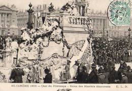 Paris 75  Mi-Carême 1906    Char De Le La Reine Des Marchés Couverts - Sets And Collections