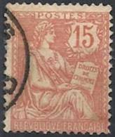 1902 FRANCIA USATO ALLEGORIA TIPO MOUCHON 15 CENT - FR634 - 1900-02 Mouchon