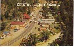 Keystone SD South Dakota, Aerial View Street Scene, Autos, Store C1960s Vintage Postcard - Sonstige & Ohne Zuordnung