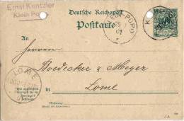 Togo Entier Klein Popo 1901 Pour Lomé; RARE ! Stationary Ganzsache Entero Lettre Cover Beleg Togoland - Togo