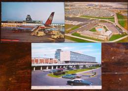 LOT DE 3 CARTES : AEROPORT AIRPORT MONTREAL QUEBEC HOPKINS CLEVELAND AEROPUERTO AVIATION - Aérodromes