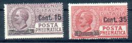 Italia Regno 1927 Posta Pneumatica Sass. 10-11 ** MNH ALTA QUALITA' - Poste Pneumatique