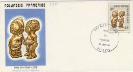 FDC  POLYNÉSIE  1985 TAHITI  #TIKIS  # STATUETTES # ART TRADITIONNEL - FDC