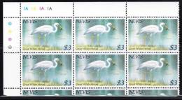 O) 1985 NEVIS,GREAT WHITE HERON,BLOCK FOR 6,MNH. - Antilles