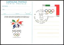 OLYMPIC WINTER GAMES - ITALIA 1998 - XVIII GIOCHI OLIMPICI INVERNALI NAGANO 1998 - STATIONERY CARD - FDC - Inverno1998: Nagano