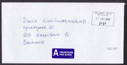 Iceland A Prioritaire Par Avion Airmail Label Deluxe ISAFJÖRDUR (PP) Postage Paid 2000 Cover To Denmark - Brieven En Documenten