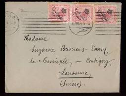 Ägypten Egypt 1924 Cover 3 Overprint Stamps Nice - Storia Postale