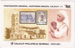 Mother Theresa Picture Postcard, Department  Of Post, Famous People, Noble Prize, Child In Hand, CSI Cathedral, - Moeder Teresa