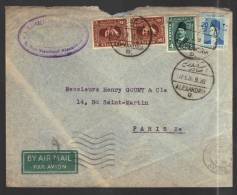 EGYPTE 1938 Usages Courants Obl. S/Lettre Avion Pour Paris - Storia Postale