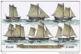 Isle Of Man, MAN 079,  2 £, Manx Fishing Vessels, Ships, 2 Scans. - Isle Of Man