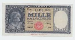 Italy 1000 Lire 1949 VF++ P 88b 88 B RARE (Menichella - Urbini) - 1000 Liras