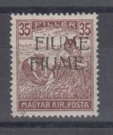 Italy Hungary Fiume 35 Filler Double Overprint Mi#16II 1918 MH * - Fiume & Kupa