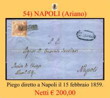 Ariano-00054 - Piego (con Testo) Del 15 Febbraio 1858 - - Napels