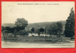 IGNY 1926 ECOLE SAINT NICOLAS ENTREE DES JARDINS CARTE EN TRES BON ETAT - Igny