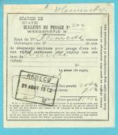 Dokument STATION DE / BULLETIN DE PESAGE / STATIE WEEGBRIEFJE Met Spoorwegstempel REBECQ - Other & Unclassified