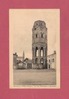 *  CPA  ( 86 )  Environs De CIVRAY :  La Tour Charlemagne à CHARROUX    - ( 2 Scans ) - Charroux